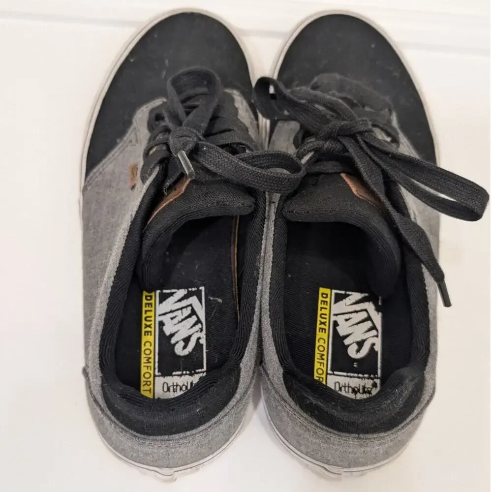 Vans Atwood Delux Sneaker Grey Black Canvas Casual Emo Grunge Athleisure Size 10